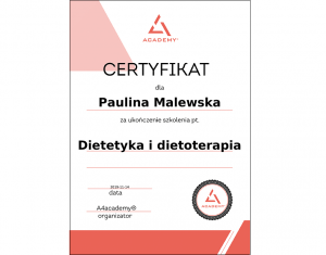 Dietetyka certyfikat