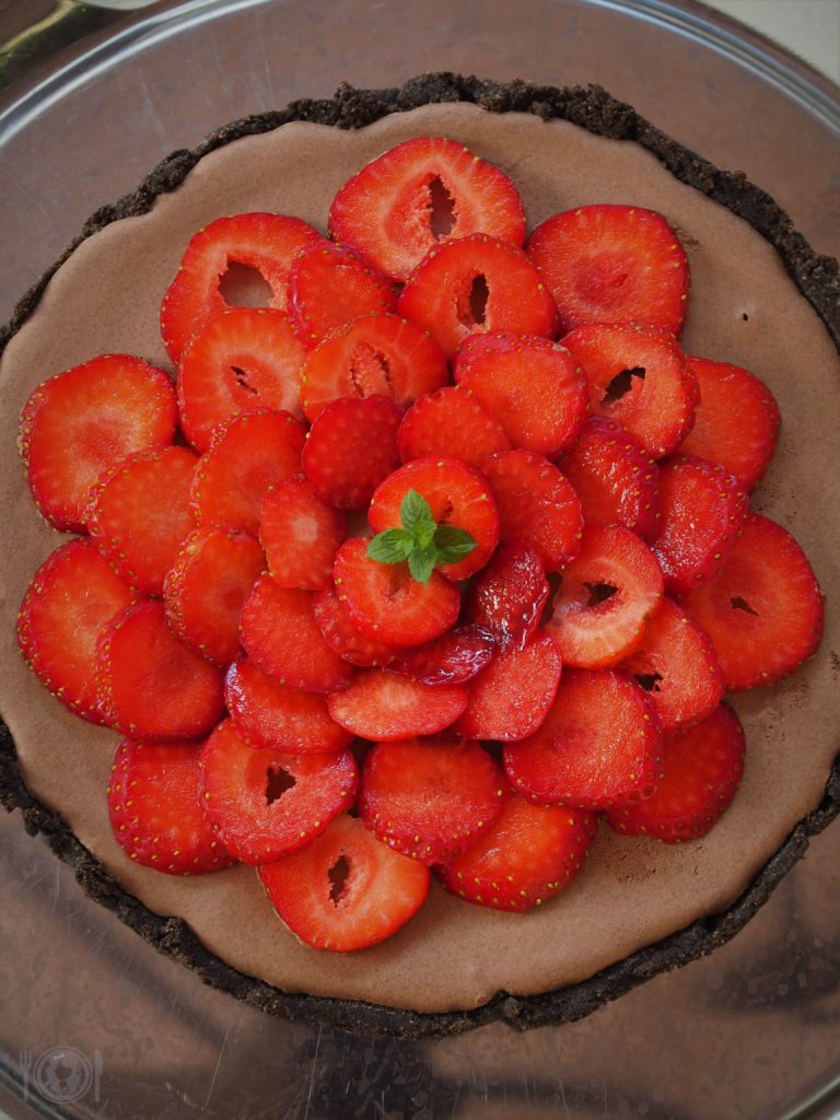 ciasto czekoladowo - truskawkowe
